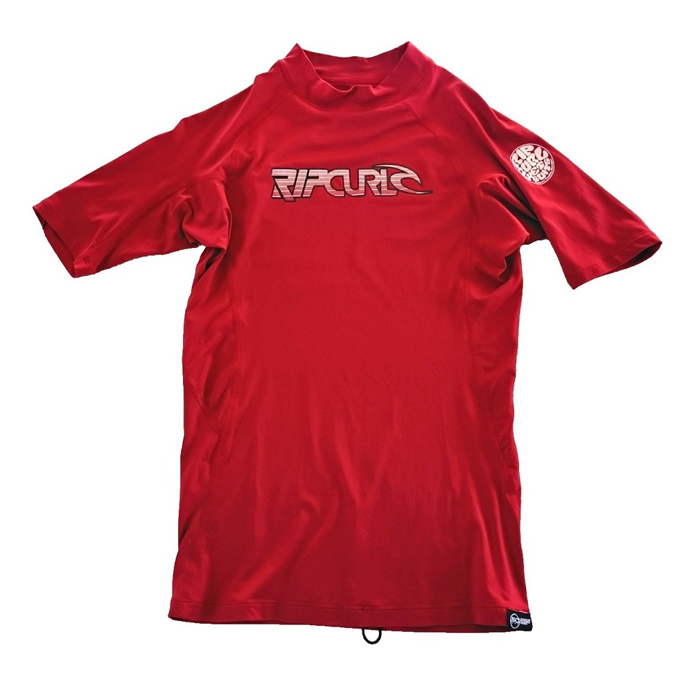 Rip Curl Classic Short Sleeve Rash Guard Red Men's size Med